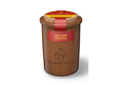 Grüner Pfeffer - Moutarde de Montjoie - Steinzeugtopf 100 ml
